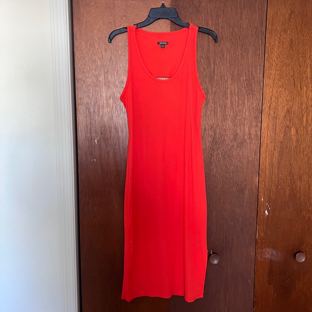 wild fable Red Ribbed Midi Tank Dress